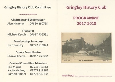 Gringley History Membership Programme Card